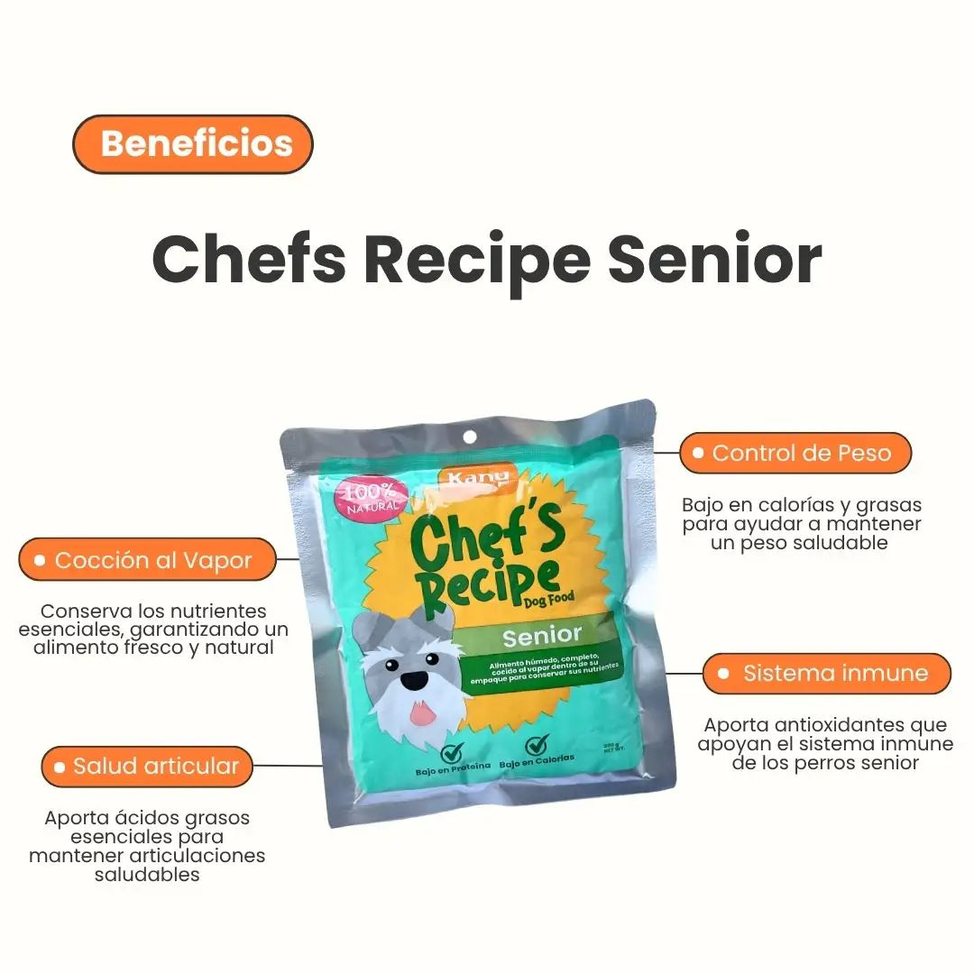 Alimento húmedo Chef recipe senior perros toda razas