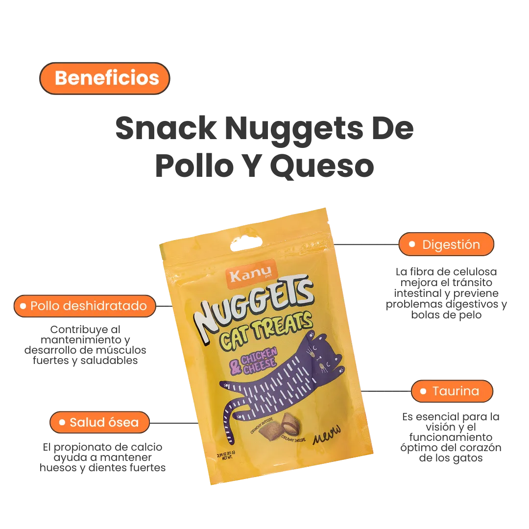 Snack Nuggets de Pollo y Queso Kanu Pet para Gato