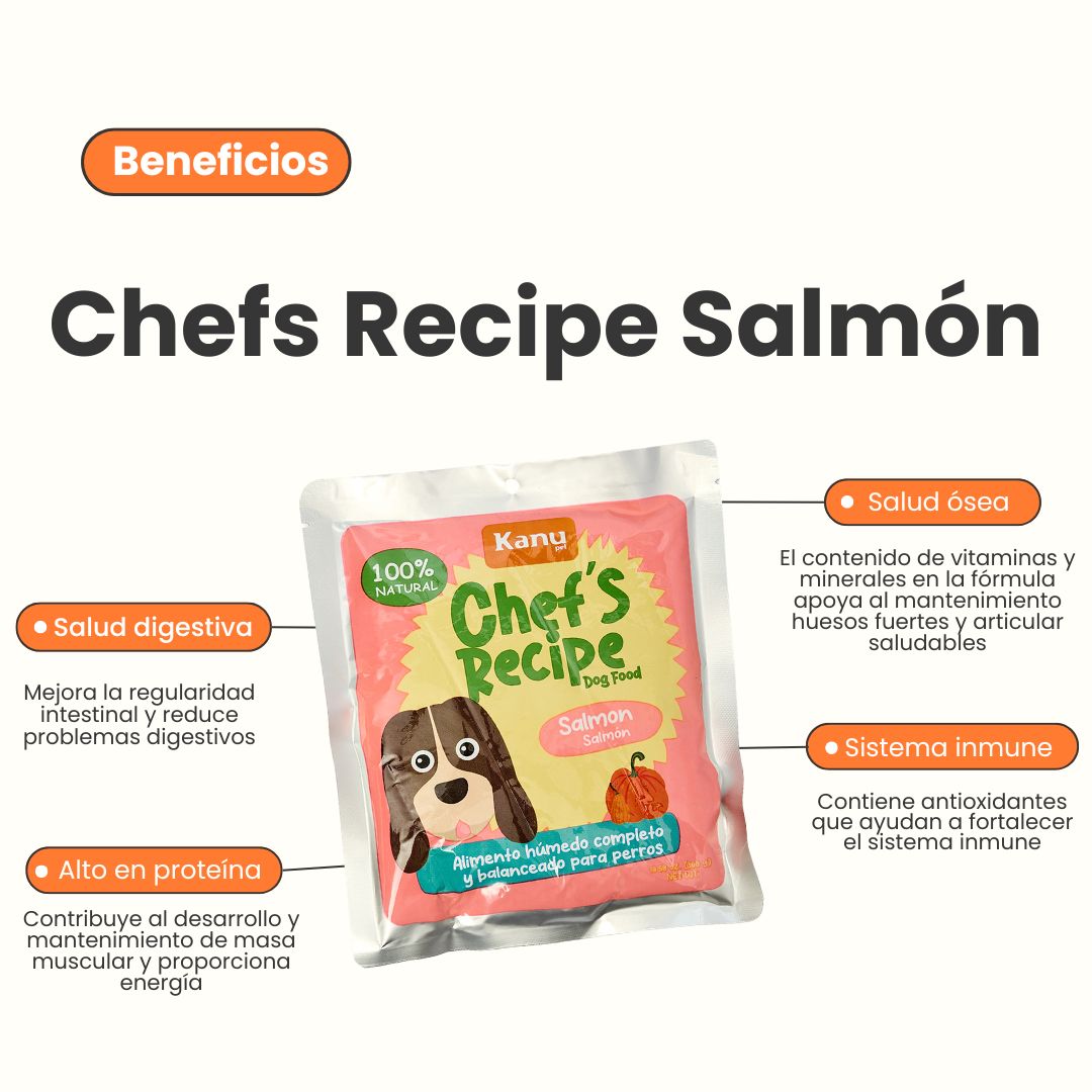 Alimento Completo Húmedo Chef's Recipe Salmón Kanu Pet   para Perros