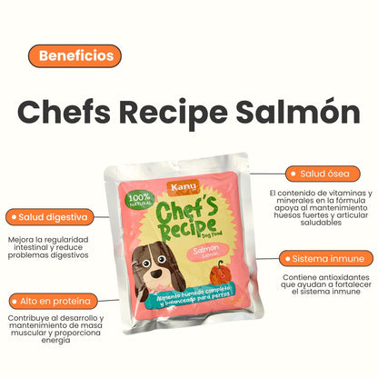 Alimento Completo Húmedo Chef's Recipe Salmón Kanu Pet   para Perros