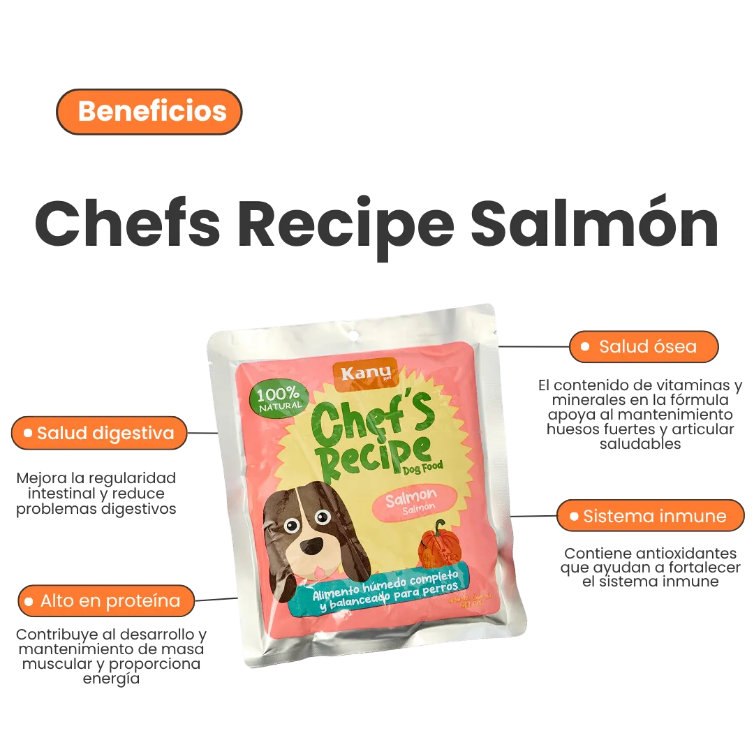 Alimento Húmedo Completo Chef's Recipe Salmón Kanu Pet para Perros