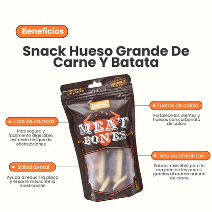 Snack Hueso Grande de Carne y Batata Kanu Pet Hueso para Perro