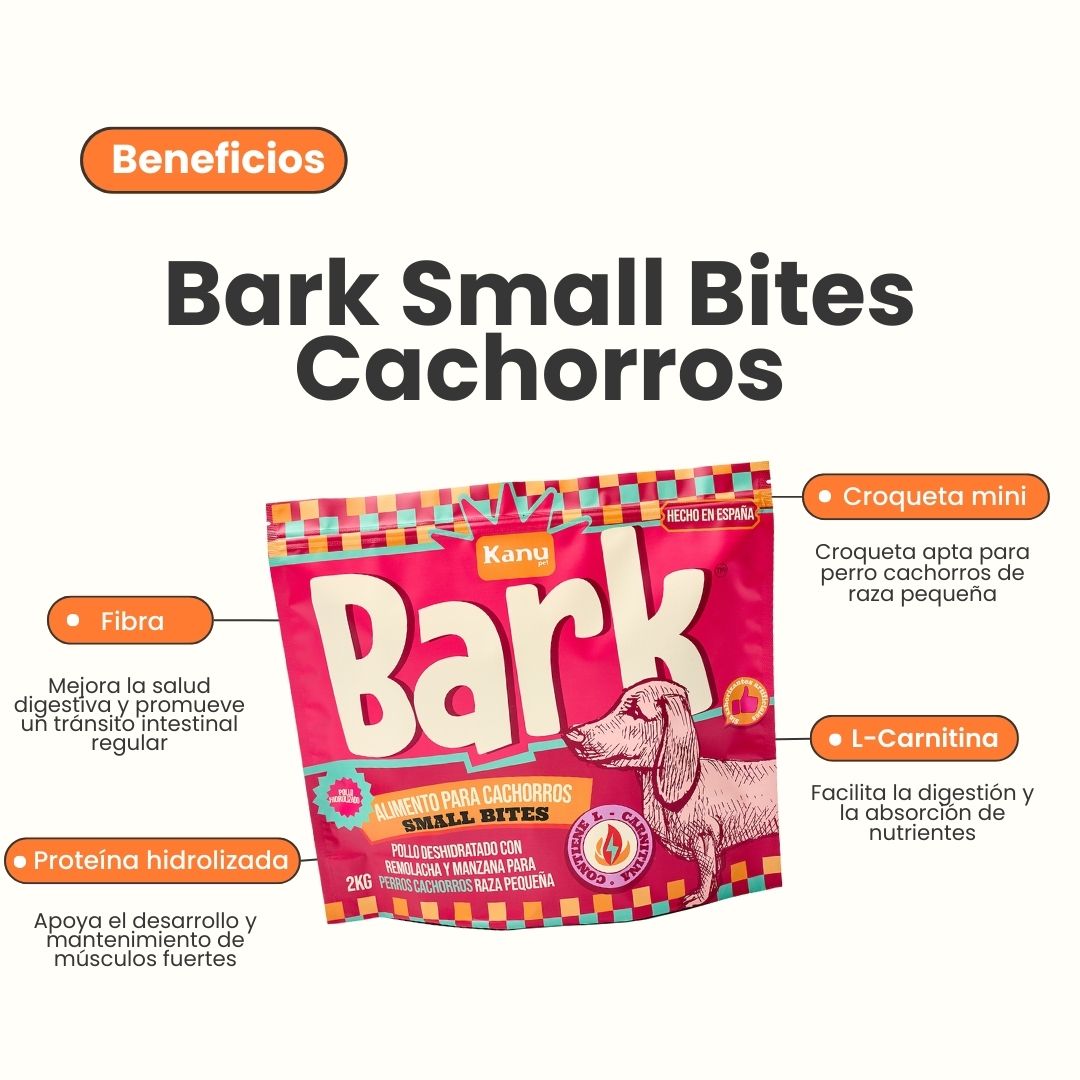 Alimento seco Kanu Pet Bark Small Bites para Cachorros de Razas Pequeñas con Pollo