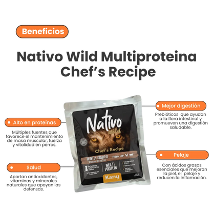 Alimento Húmedo Nativo Wild Chef’s Recipe Multi Protein Kanu Pet para Perros