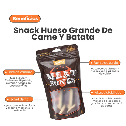 Snack Hueso Grande de Carne y Batata Kanu Pet Hueso para Perro