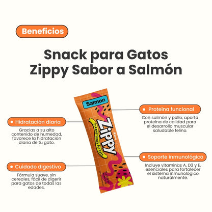 Snack Cremoso Zippy Kanu Pet para Gatos sabor Salmón