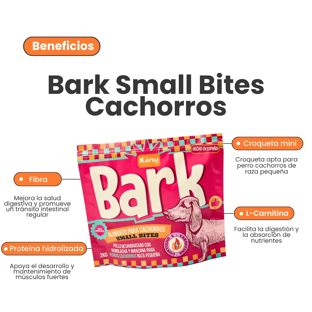 Alimento seco Bark Small Bites Pollo Kanu Pet para Perros Cachorros Razas Pequeñas