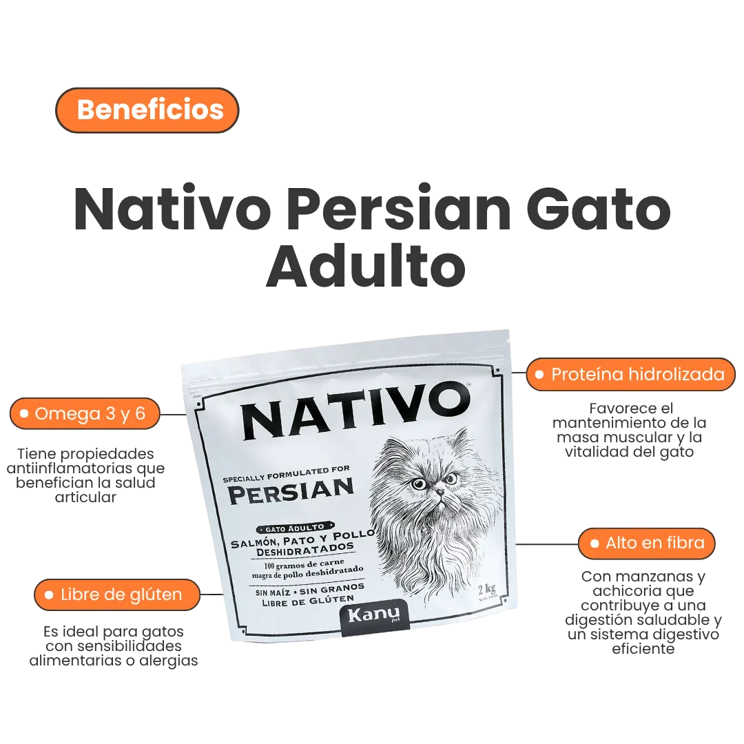 Alimento Seco Nativo Persian Kanu Pet para Gato Adulto