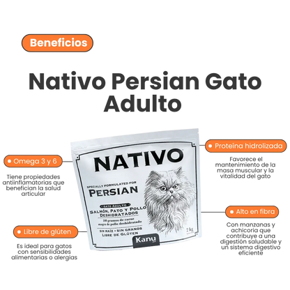 Alimento Seco Nativo Persian Kanu Pet para Gato Adulto