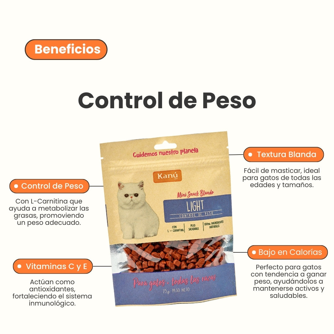 Galletas Blandas para el Control de Peso Kanu Pet Light para Gato