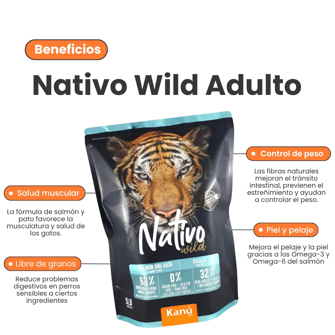 Alimento Seco Grain Free Nativo Wild Kanu Pet para Gato Adulto