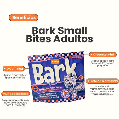 Alimento seco Kanu Pet Bark Small Bites para adulto razas pequeñas con Pollo