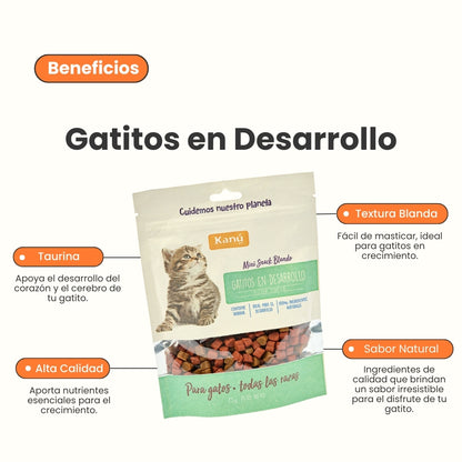 Galletas Blandas Kanu Pet Gatitos en Desarrollo y Apoyo al Crecimiento Muscular