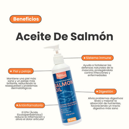 Suplemento Aceite de Salmón  Kanu Pet para perro y gato. Omega 3 y 6