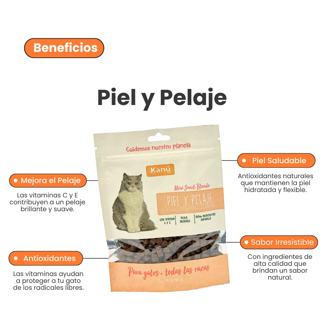 Galletas Piel y Pelaje Kanu Pet para gatos