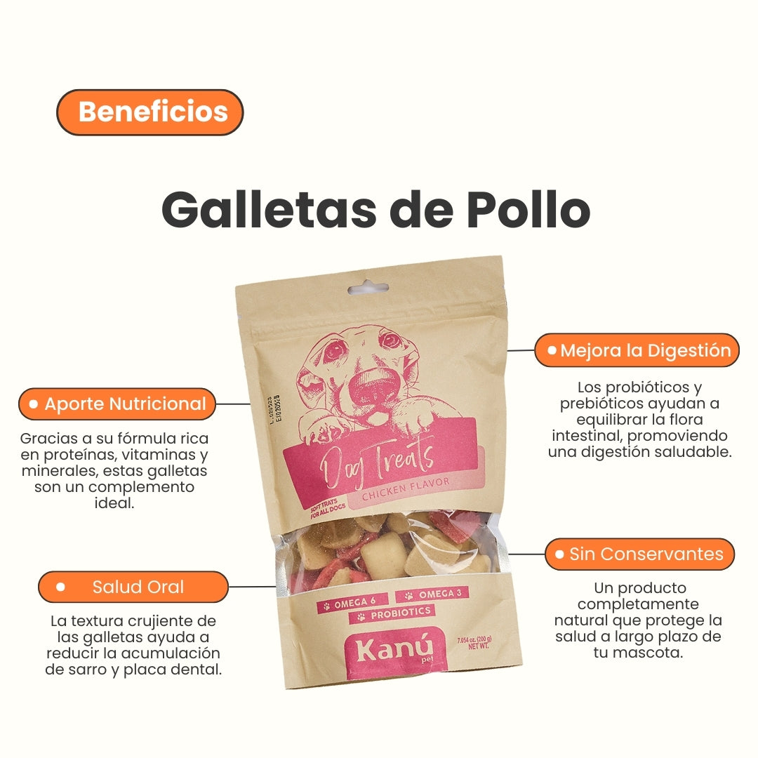 Galletas Sabor a Pollo Kanu Pet para perros