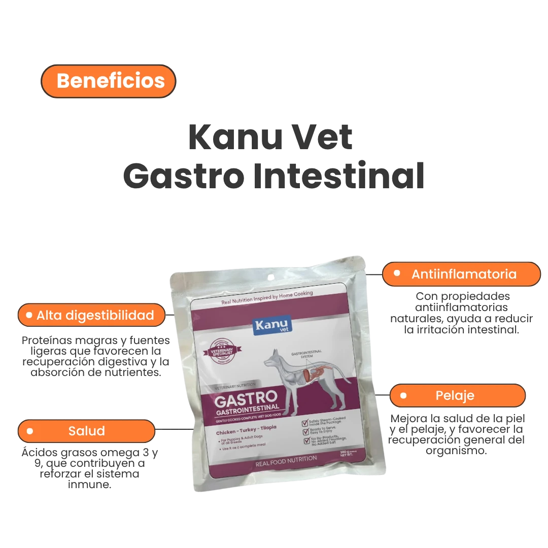 Alimento Húmedo Medicado Kanu Vet GastroIntestinal para Perros Adultos