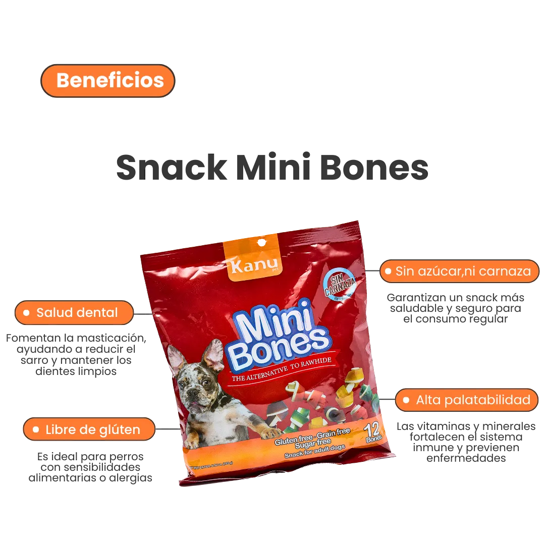 Snack Mini Huesos con Sabores surtidos Kanu Pet para Perros