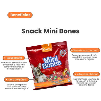 Snack Mini Huesos con Sabores surtidos Kanu Pet para Perros