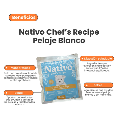Alimento Húmedo Nativo Chef’s Recipe Pelo Blanco Kanu Pet para Perros