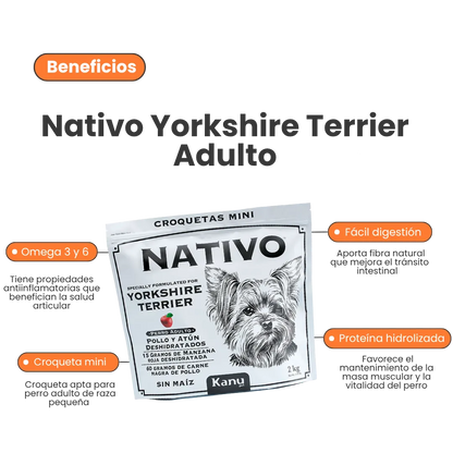 Alimento Seco Nativo Yorkshire Terrier Adulto Kanu Pet para Perro