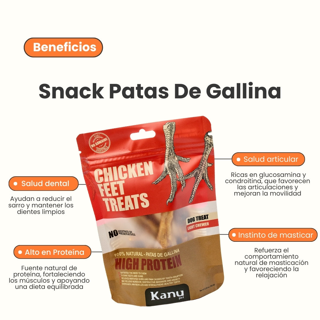 Snack Patas de Gallina Kanu Pet para Perro 100% naturales y nutritivas