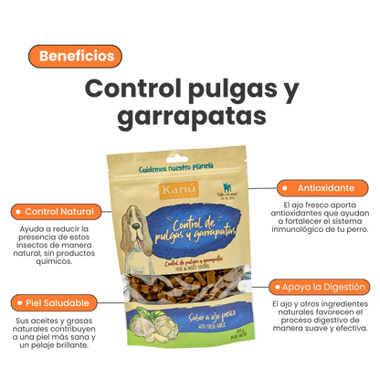 Galletas Blandas con Ajo Kanu Control Pulgas y Garrapatas Kanu Pet para Perro. 100% Naturales