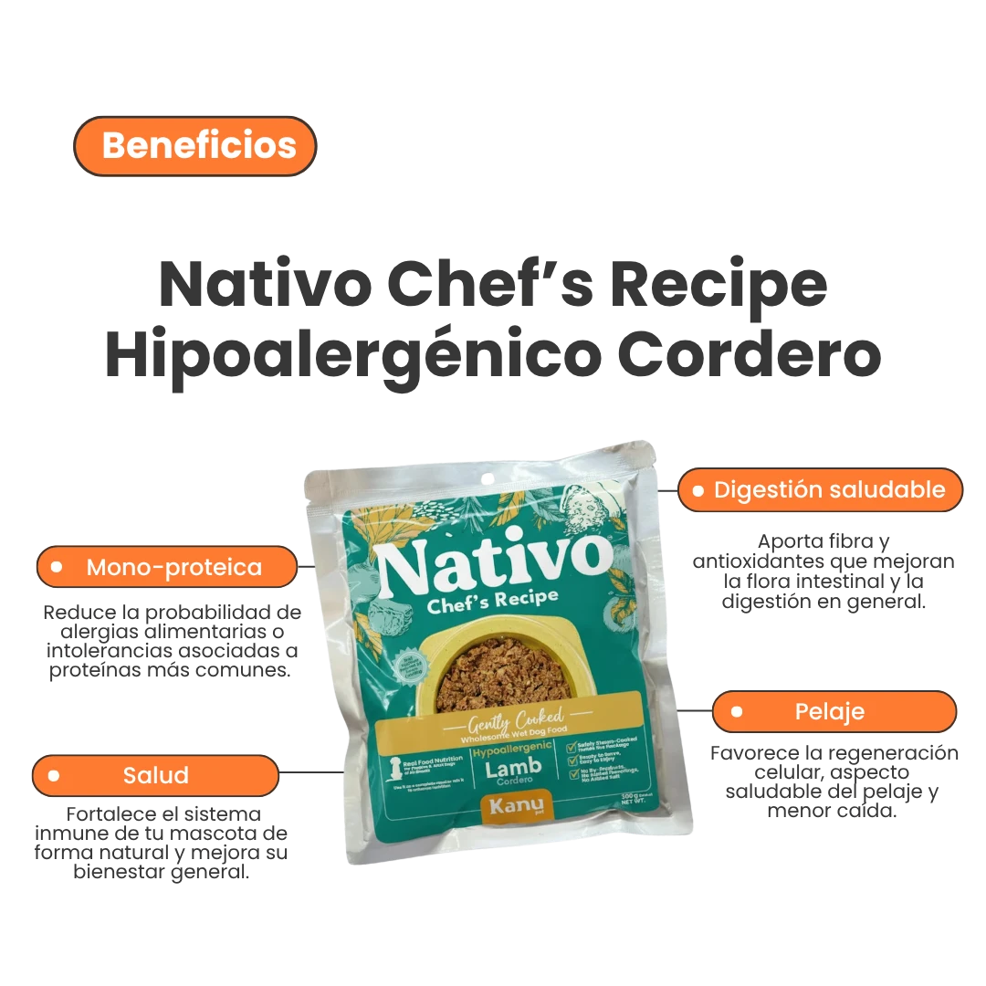 Alimento Húmedo Nativo Chef’s Recipe Cordero Kanu Pet para Perros