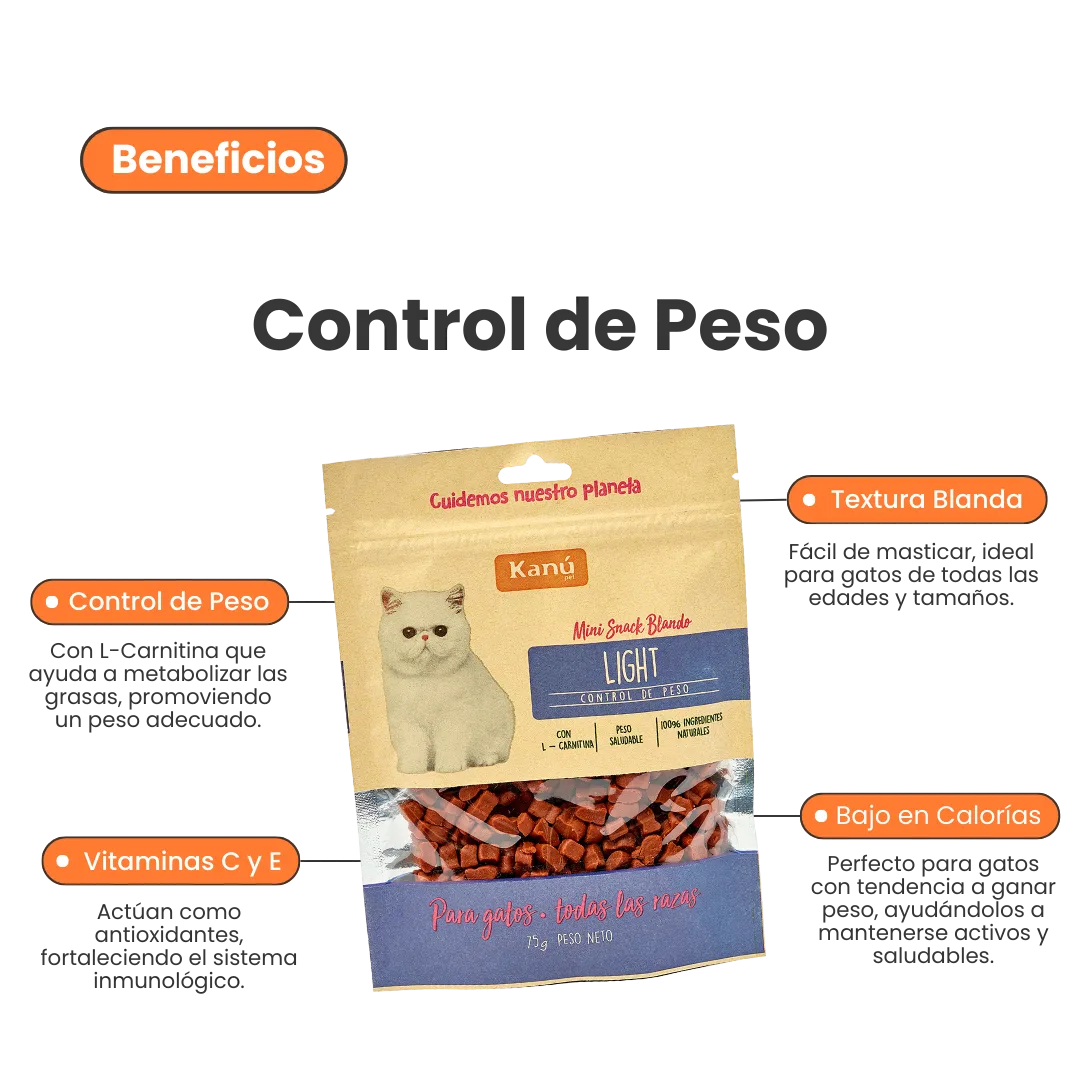 Galletas Blandas para el Control de Peso Kanu Pet Light para Gato
