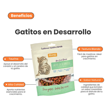 Galletas Blandas Kanu Pet Gatitos en Desarrollo y Apoyo al Crecimiento Muscular
