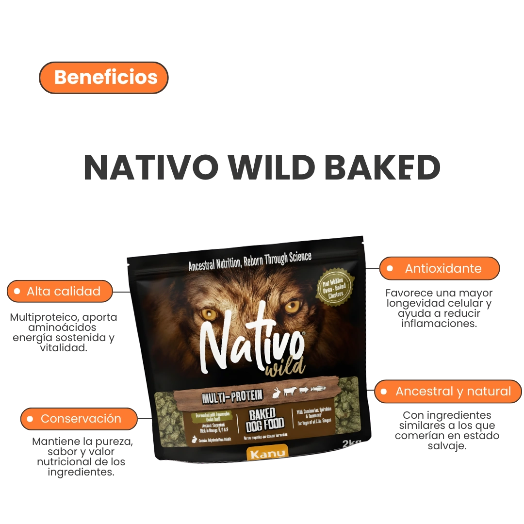 Alimento Horneado Nativo Wild Multi-Proteína Kanu Pet para Perro
