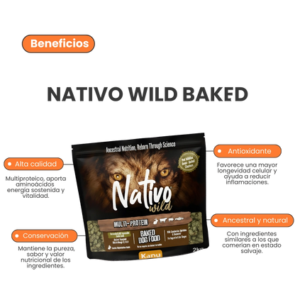 Alimento Horneado Nativo Wild Multi-Proteína Kanu Pet para Perro