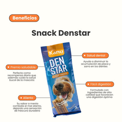 Snack para la placa y el sarro Kanu Pet Dent Star Sabor a Menta para Perro x 3 Unds