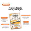 Alimento Congelado Nativo Fresh sabor a Pollo y Lentejas Kanu Pet para Perros. 100% Comida Real