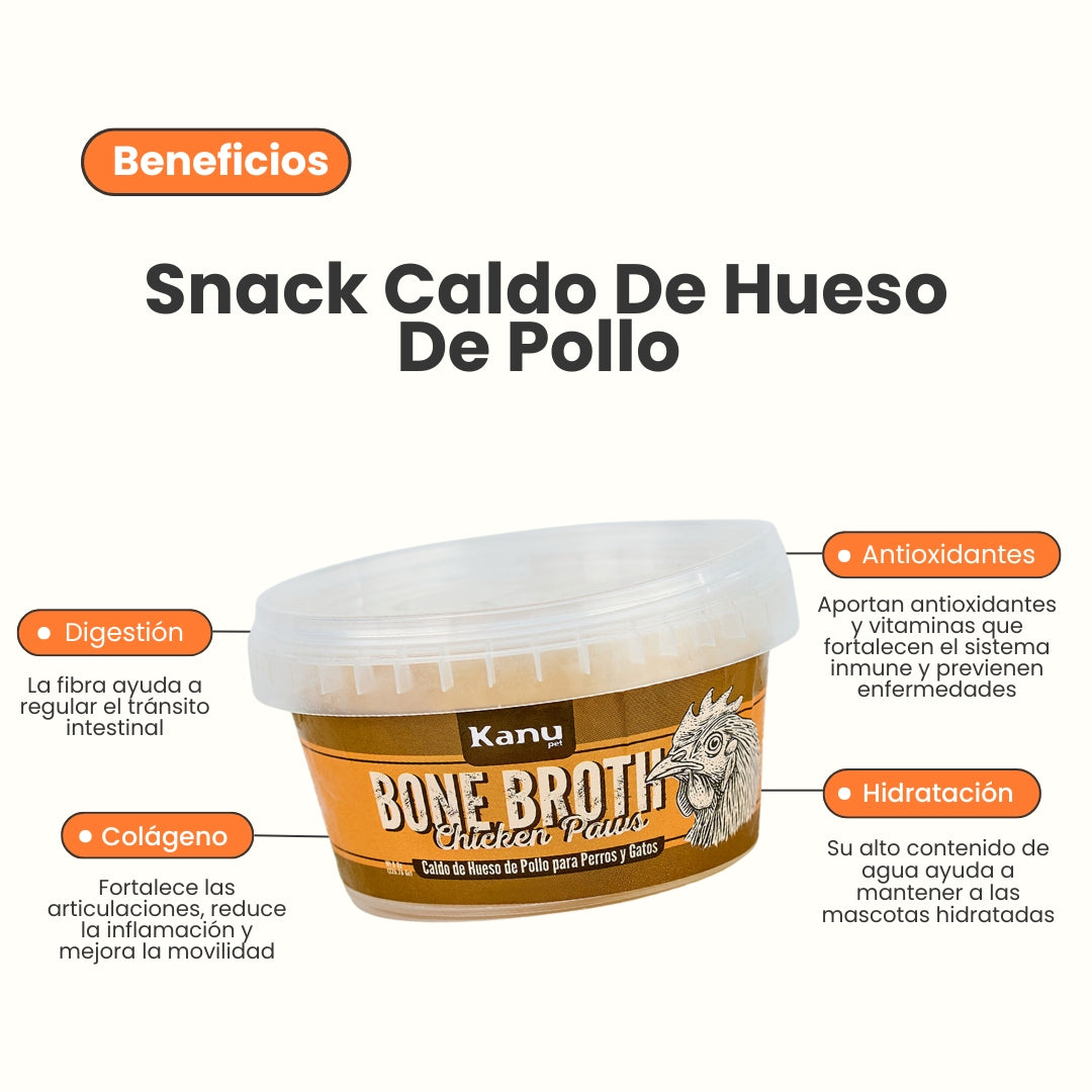 Snack Huellas de Caldo de Hueso de Pollo Kanu Pet para Perros y Gatos