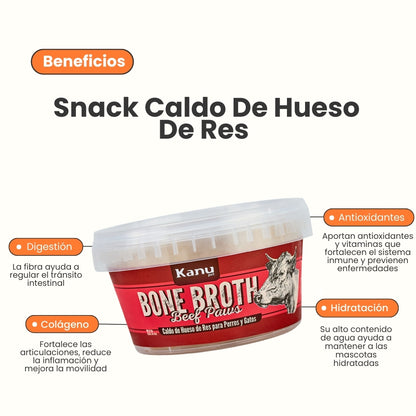 Snack Huellas de Caldo de Hueso de Res Kanu Pet para Perros y Gatos