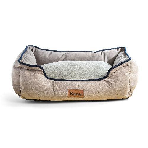 Cama Rectangular Ovejero Gris con Azul Kanu Pet para Perro