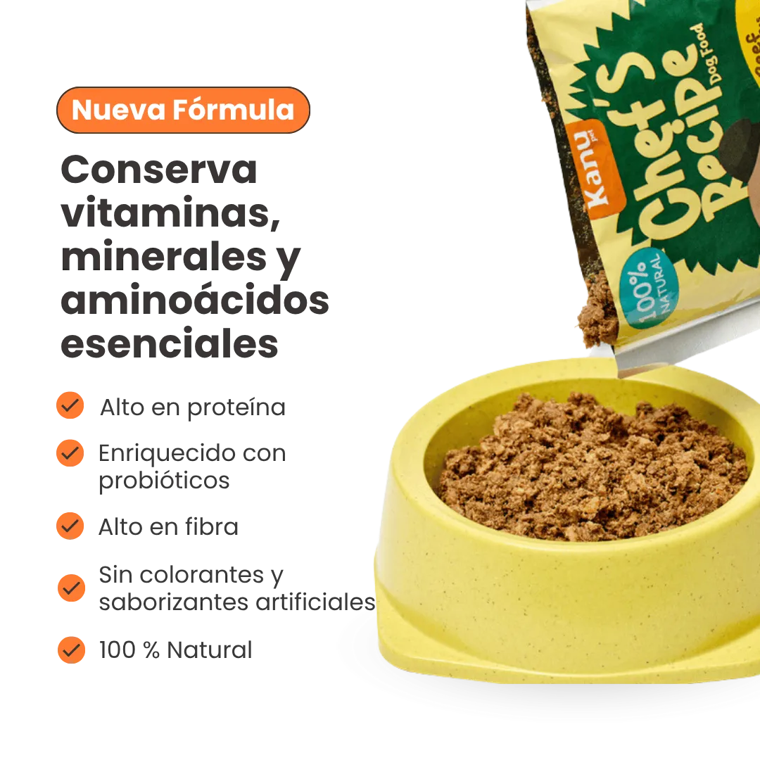 Alimento Húmedo Completo Chef's Recipe Carne de Res Kanu Pet para Perros