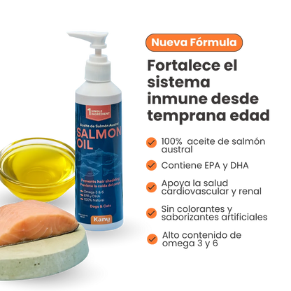 Suplemento Aceite de Salmón  Kanu Pet para perro y gato. Omega 3 y 6