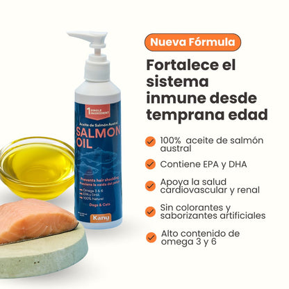 Suplemento Aceite de Salmón  Kanu Pet para perro y gato. Omega 3 y 6