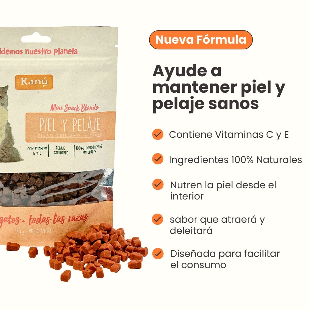 Galletas Piel y Pelaje Kanu Pet para gatos