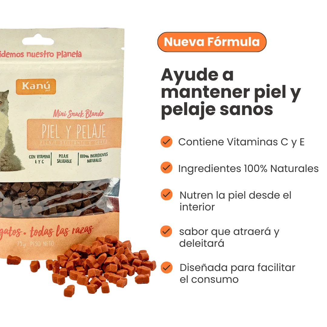 Galletas Piel y Pelaje Kanu Pet para gatos