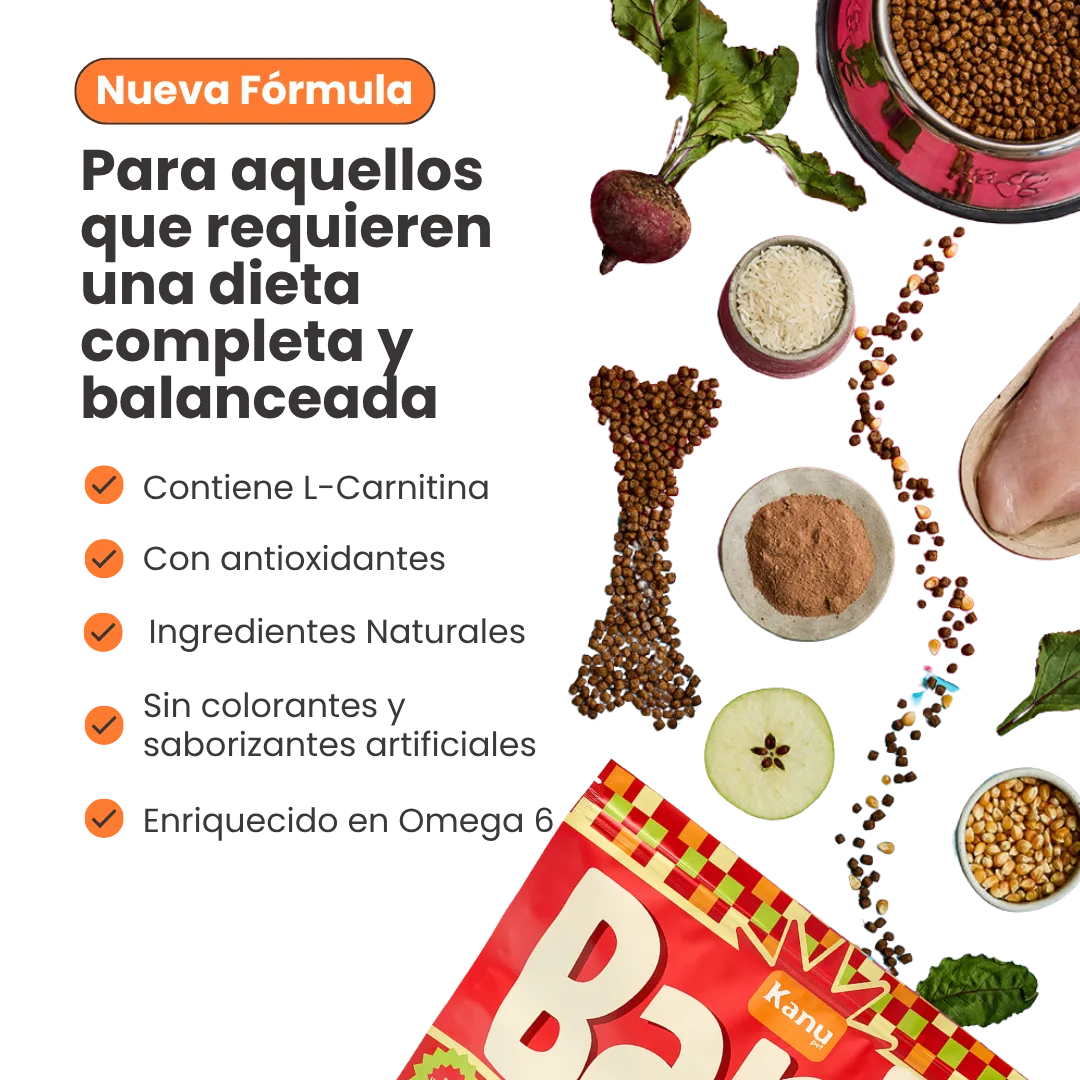 Alimento Seco Bark Pollo Kanu Pet para Perro Cachorros razas medianas y grandes