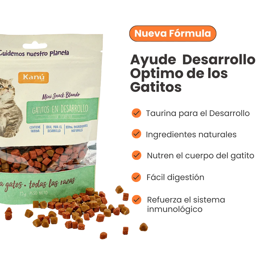 Galletas Blandas Kanu Pet Gatitos en Desarrollo y Apoyo al Crecimiento Muscular