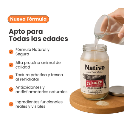 Alimento Húmedo Liofilizado Nativo Beef de Res Kanu Pet para Perro