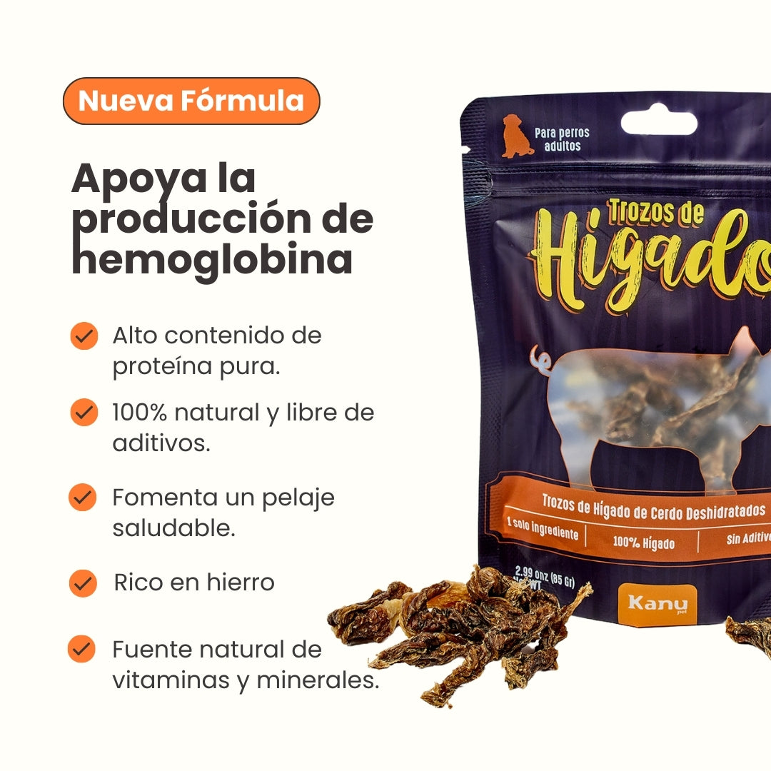 Snack de Kanu Pet de Hígado Deshidratados Trozos para perros y gatos 100% Natural , Un solo ingrediente