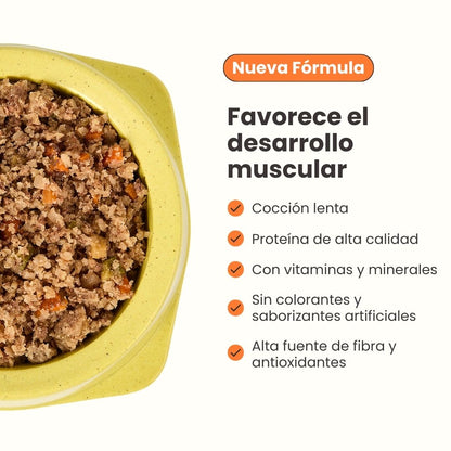 Alimento Congelado Receta Gourmet de Kanu Pet sabor a Pollo, Lentejas para perros. 100% Comida Real