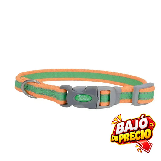 Collar Refl Medium Lima Con Naranja para perro