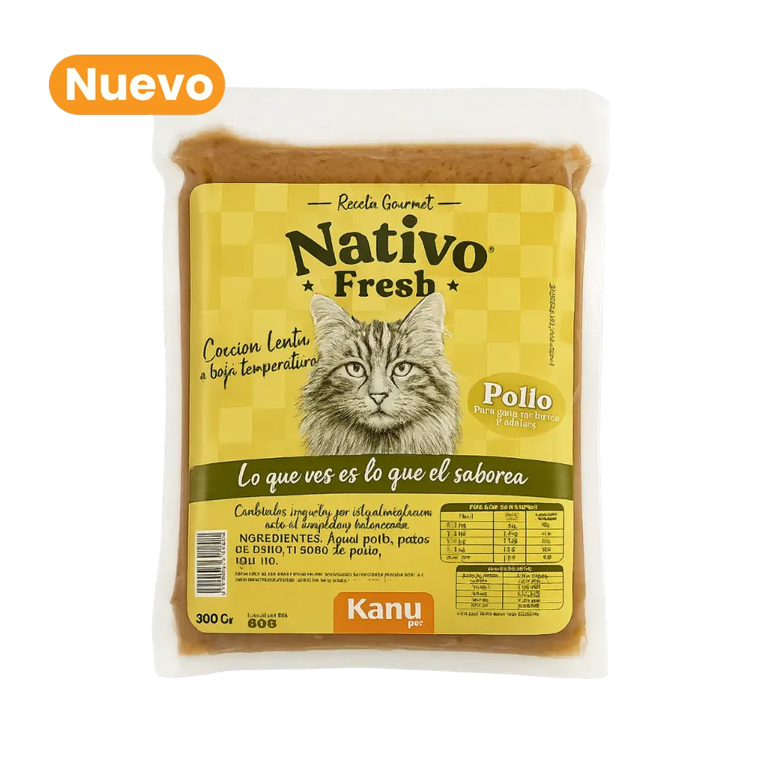 Alimento Congelado Nativo Fresh Pollo Kanu Pet para Gato Adulto y Cachorro