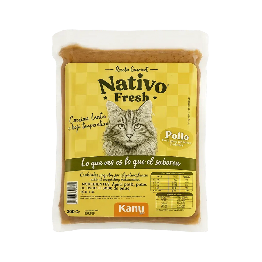 Alimento Congelado Nativo Fresh Pollo Kanu Pet para Gato Adulto y Cachorro